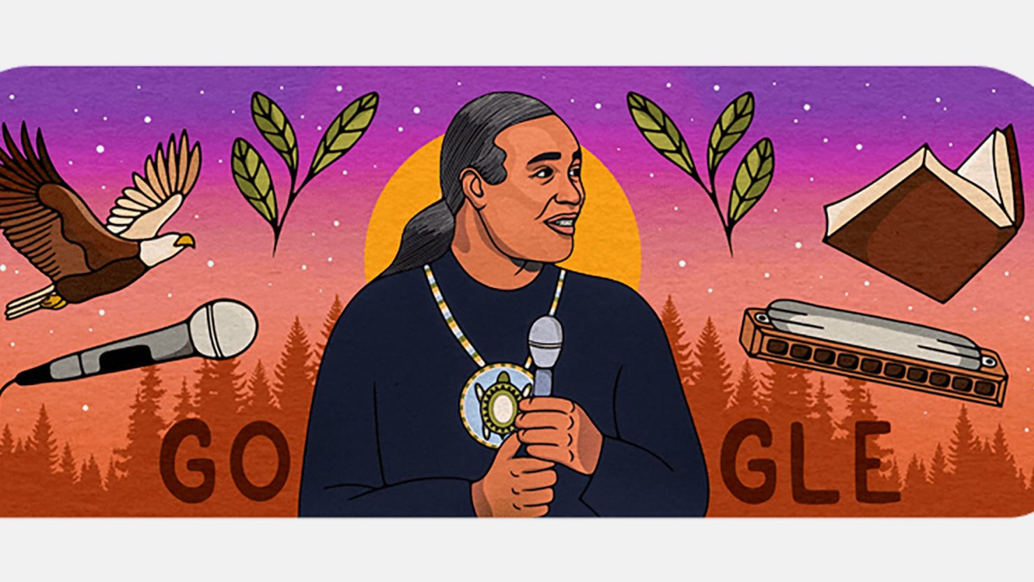 Charlie Hill, a barrier-breaking Native American stand-up comedian, was honored with a Google Doodle on what would've been his 71st birthday.