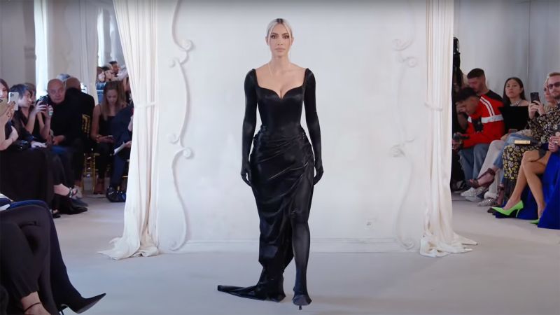 Kim Kardashian walks in Balenciaga show at Paris Couture Fashion