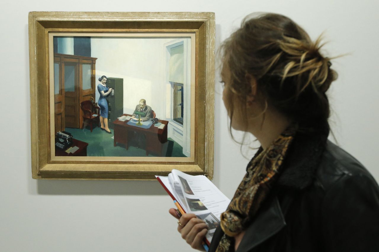 Edward Hopper's "Office at Night" on display in Paris in 2012.