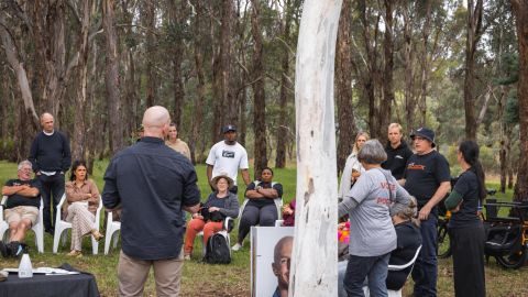 Pocock held a series of forums he called 'Politics in the park.'