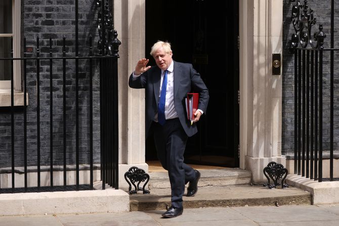 Johnson leaves No. 10 Downing Street on July 6, a day after <a href="index.php?page=&url=https%3A%2F%2Fwww.cnn.com%2F2022%2F07%2F05%2Fuk%2Frishi-sunak-sajid-javid-resignation-boris-johnson-intl%2Findex.html" target="_blank">two senior Cabinet ministers quit</a> over Downing Street's handling of the resignation of deputy chief whip Chris Pincher.
