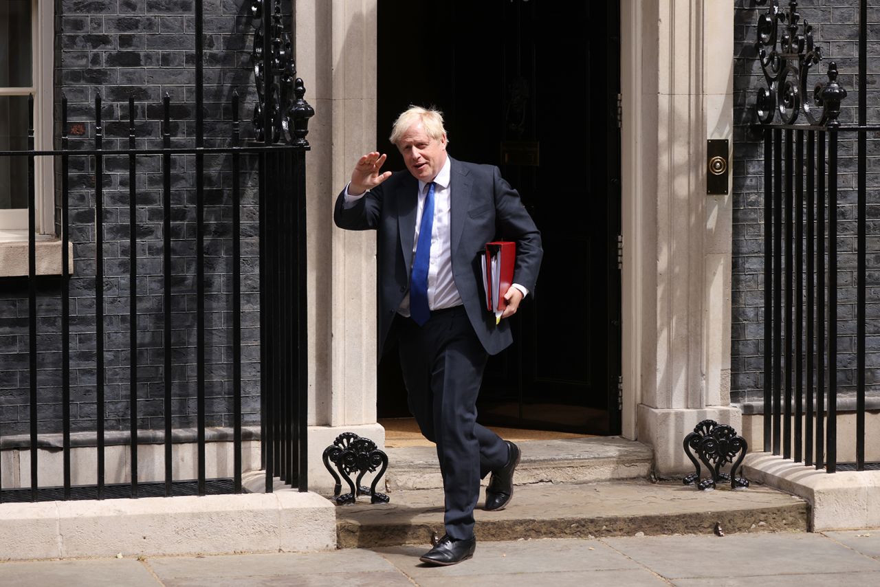 Johnson leaves No. 10 Downing Street on July 6, a day after <a href="https://www.cnn.com/2022/07/05/uk/rishi-sunak-sajid-javid-resignation-boris-johnson-intl/index.html" target="_blank">two senior Cabinet ministers quit</a> over Downing Street's handling of the resignation of deputy chief whip Chris Pincher.
