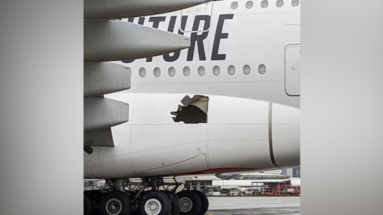 Emirates said the rupture did not impact the structure of the aircraft.  