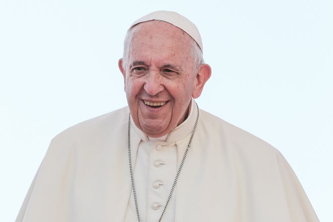 The Pope attends a conference in Naples, Italy, in June 2019.