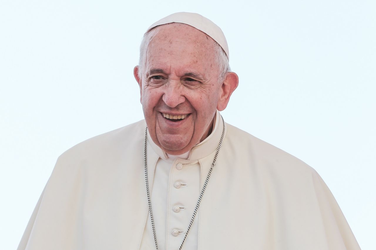 Pope Francis attends a conference in Naples, Italy, in 2019.