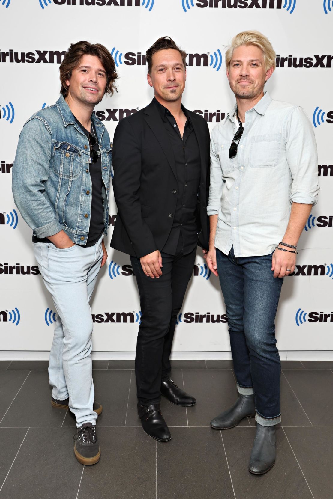 (From left) Zac Hanson, Isaac Hanson and Taylor Hanson of Hanson visit the SiriusXM Studios on May 20 in New York City. 