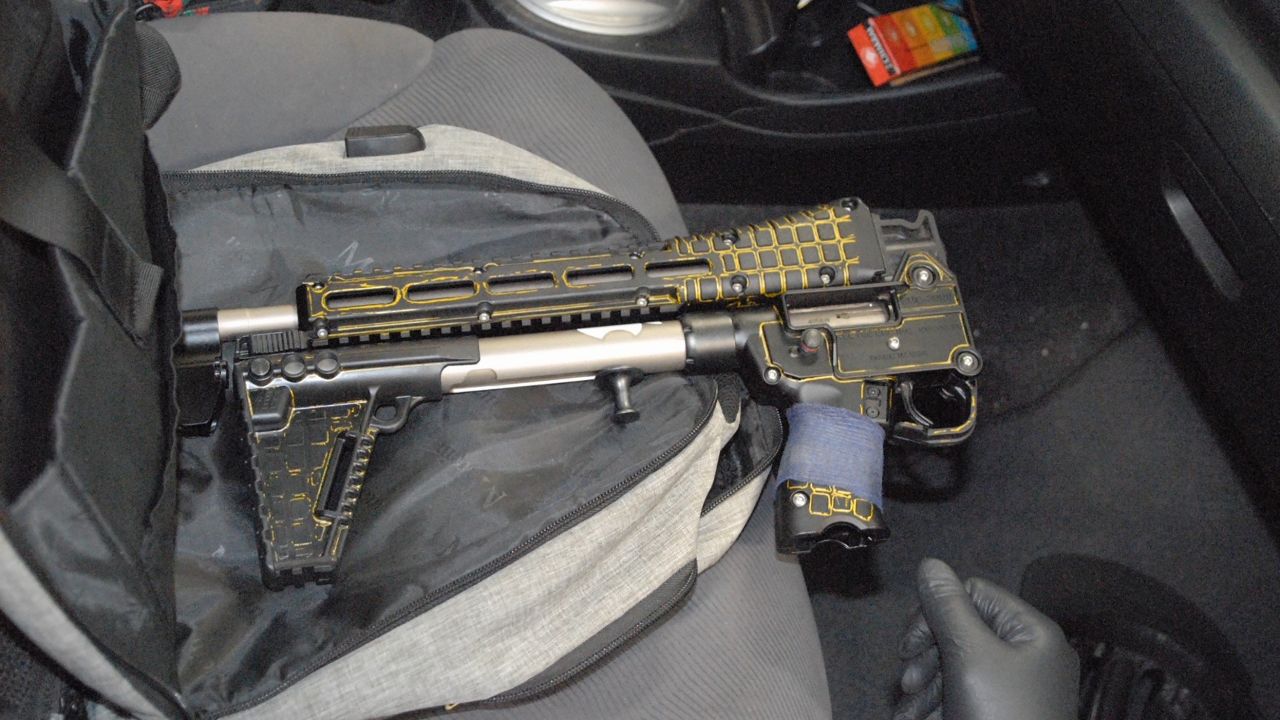 Authorities have released this image of a gun that was located in Crimo's car after he was taken into custody Monday evening.