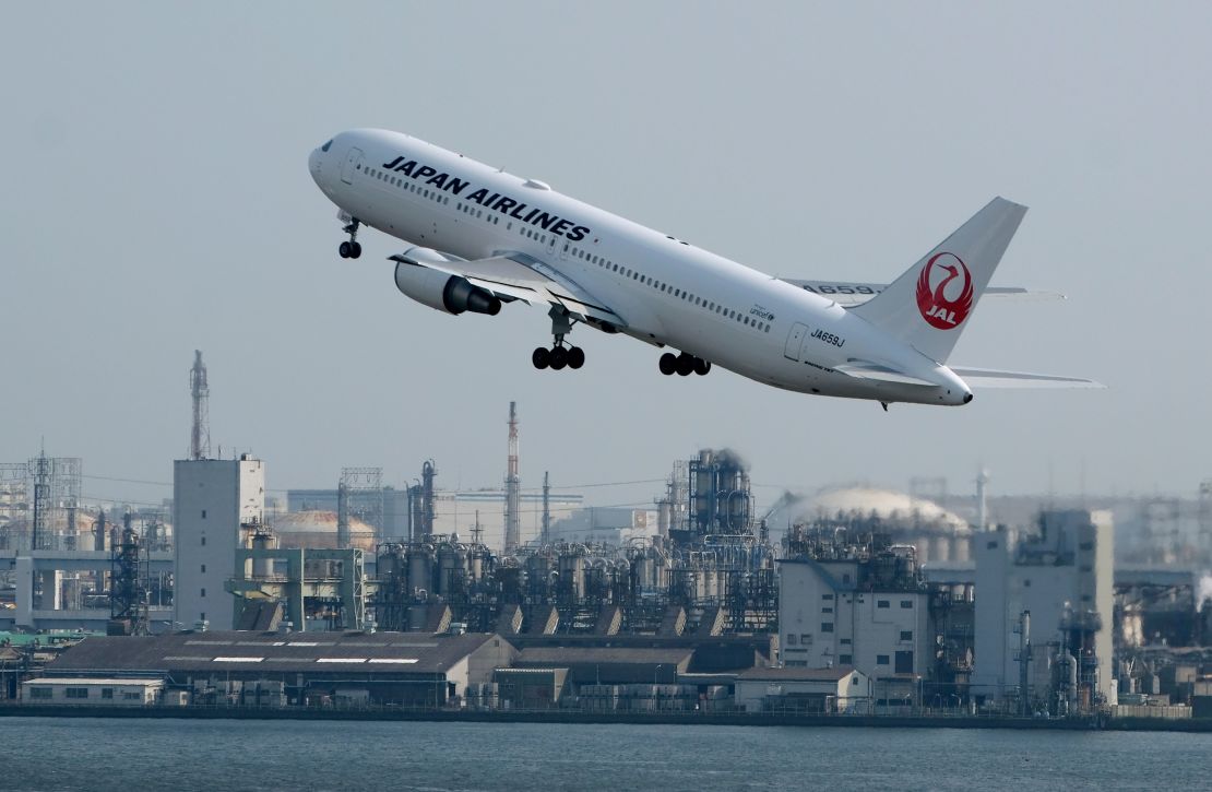 A Japan Airlines jet takes off from Haneda Airport in Tokyo in 2019. 