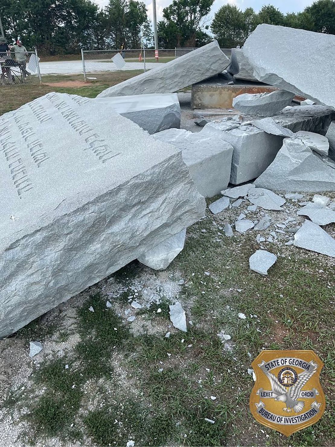 The aftermath of the explosion in Elberton, Georgia