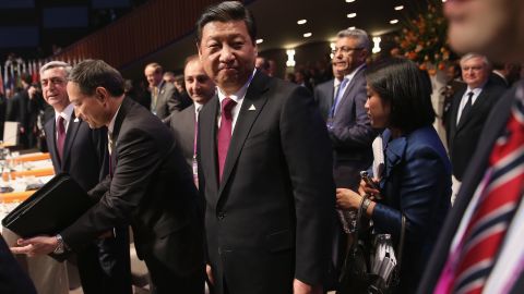 Chinese leader Xi Jinping attends the opening of the 2014 Nuclear Security Summit in the Netherlands during his first state visit to Europe.