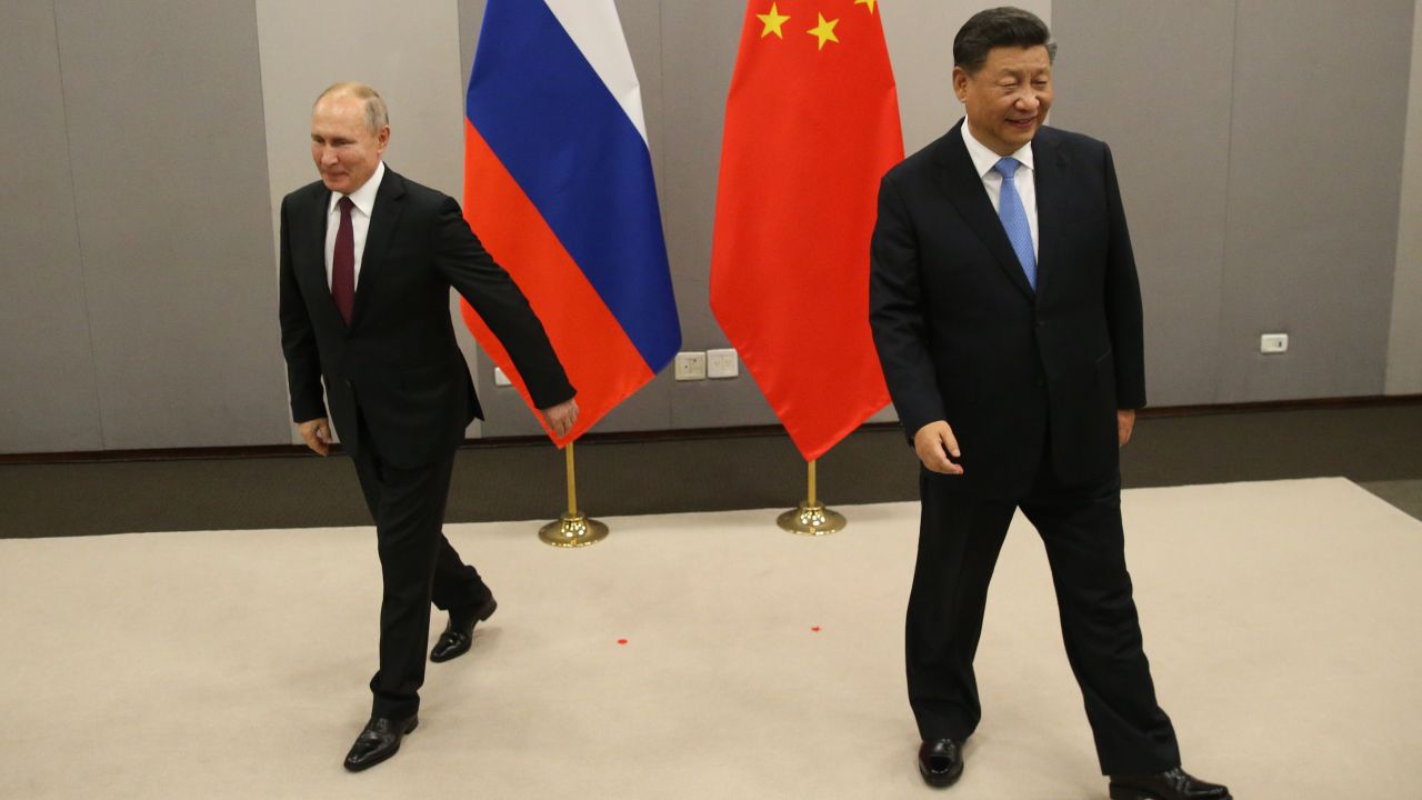 Russian President Vladimir Putin and Chinese leader Xi Jinping in Brazil in 2019.