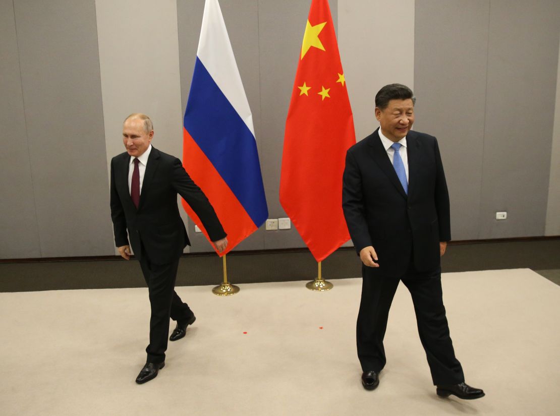 Russian President Vladimir Putin and Chinese leader Xi Jinping in Brazil in 2019.