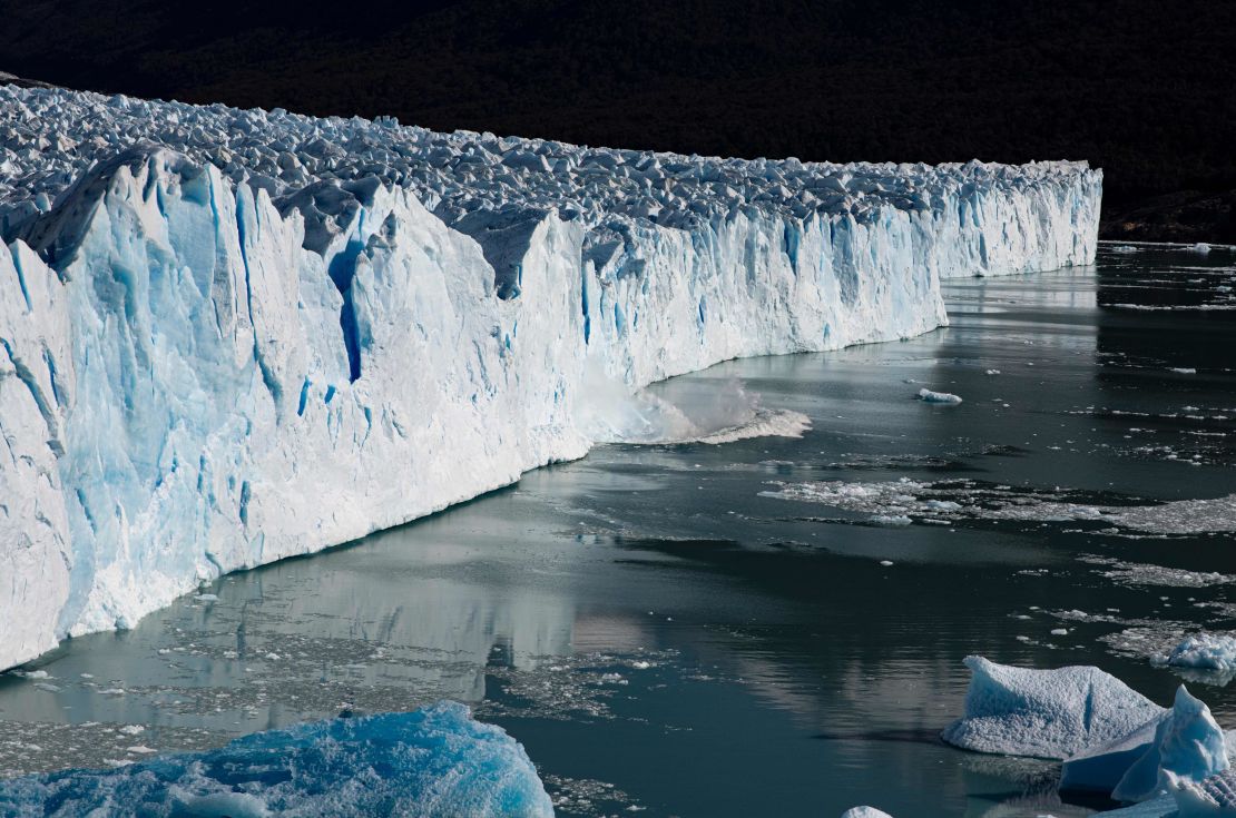 View of the Perito Moreno Glacier at Los Glaciares National Park in Argentina. 