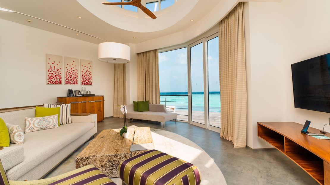 Jumeirah's overwater villas are impressively large and stylishly decorated.