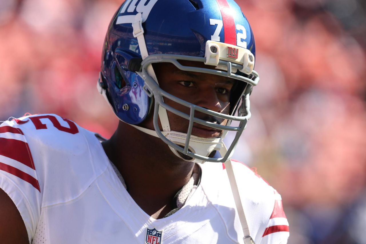 <strong>Osi Umenyiora </strong>-- A two-time Super Bowl champion with the New York Giants, Umenyiora (pictured during warm-ups in 2012) is among those leading the charge to find potential NFL-caliber talent across Africa. The former American football star, who is of Nigerian descent, recently traveled to Ghana for a series of clinics and camps. <strong>Look through the gallery to see more African stars already making their mark in the NFL.</strong>