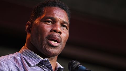 Herschel Walker, GOP candidate for the US Senate for Georgia, speaks at a primary watch party Monday, May 23, 2022.