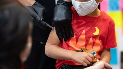A 4-year-old receives a Covid-19 vaccine last month in Schwenksville, Pennsylvania.  