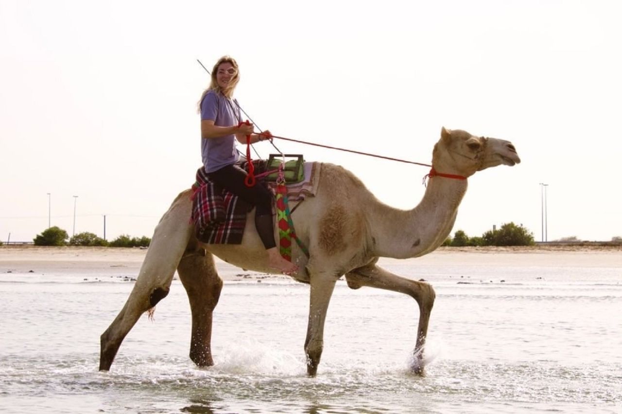 Riding in the desert.