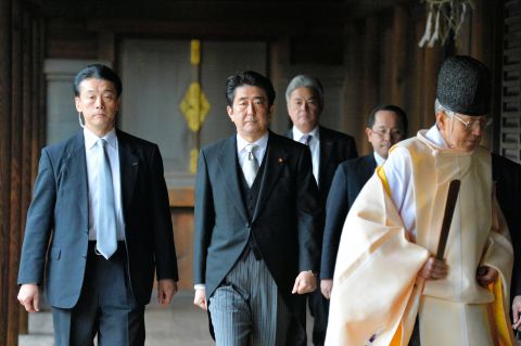 Abe's visit to Tokyo's Yasukuni Shrine in 2013 inflamed tensions with China and South Korea. Visits to the shrine by Japanese leaders are controversial because the facility enshrines Class-A war criminals as well as the war dead.