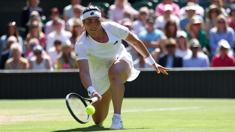 Jabeur uses the deep forehand in her semi-final against Tatjana Maria. 