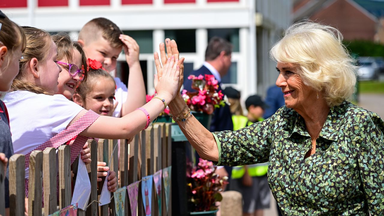 On day two, Camilla visited Millbrook Primary School in Newport, South Wales, to officially open their new library as part of the National Literacy Trust's nationwide Primary School Library Alliance campaign. The duchess is the trust's patron.