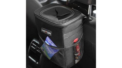 Hotor Car Trash Can with Lid and Storage Pockets