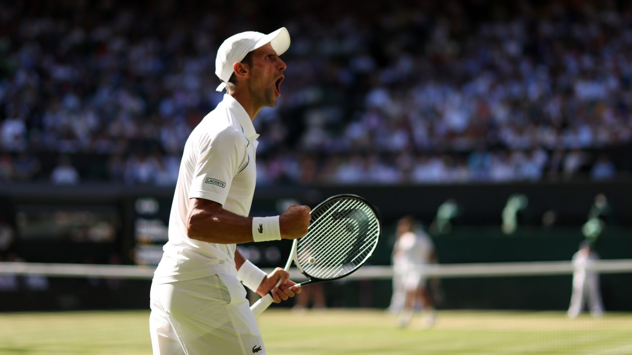 Novak Djokovic will contest his eighth Wimbledon final on Sunday. 