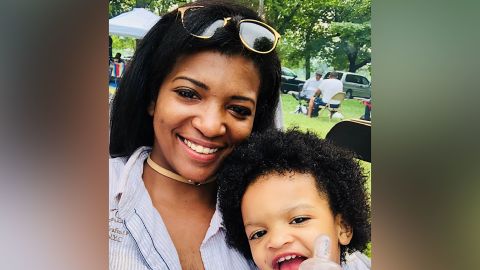 Angela Gregg with her 4-year-old son Mychal Moultry, Jr.