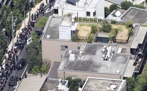 Abe's body was brought to his home in Tokyo on July 9.