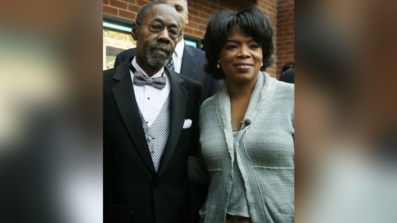 Vernon Winfrey and Oprah Winfrey appear at the Nashville Film Festival on May 2, 2003.