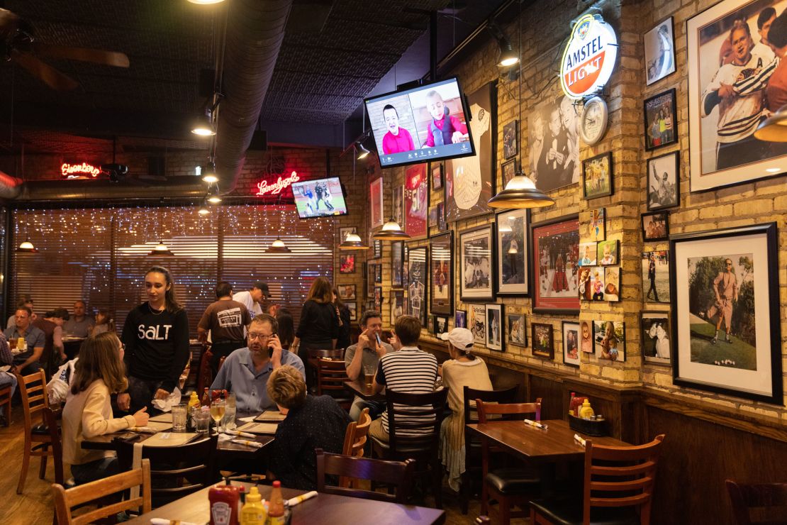The walls of Norton's Restaurant are lined with photos of Chicago sports teams and beloved locals.