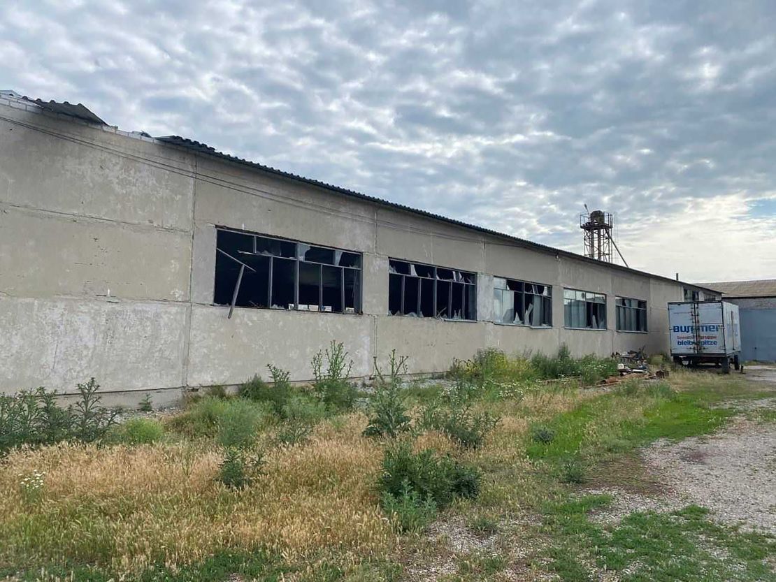 Buildings on Pavlo Serhienko's farm have been hit by artillery.