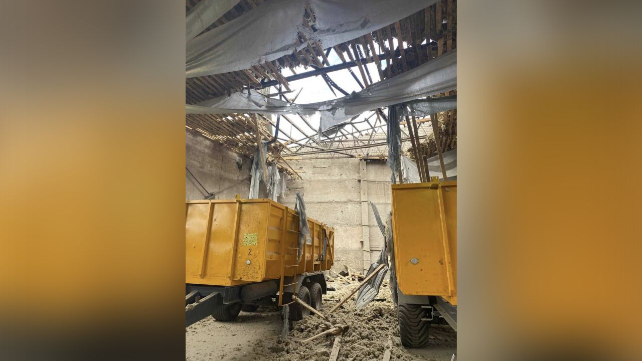 The farm's buildings and equipment have also been hit.