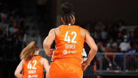 The players wore Griner jerseys in the second half.