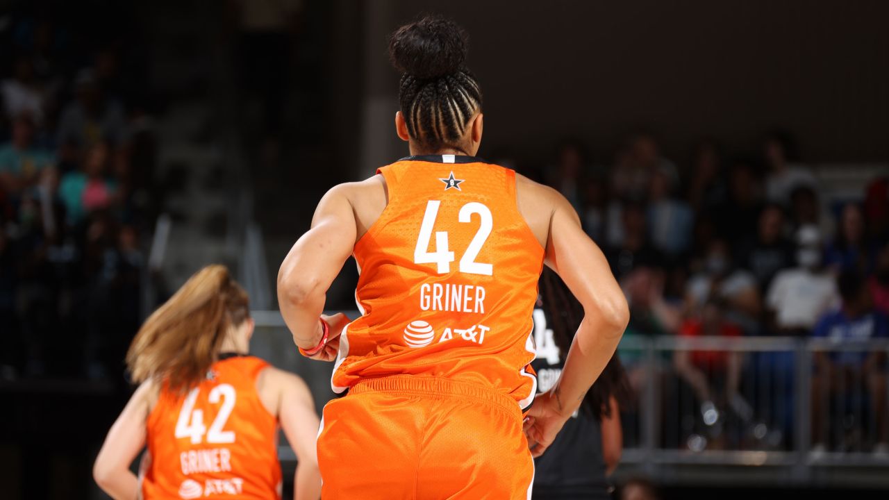 Players wore Griner jerseys during the second half.