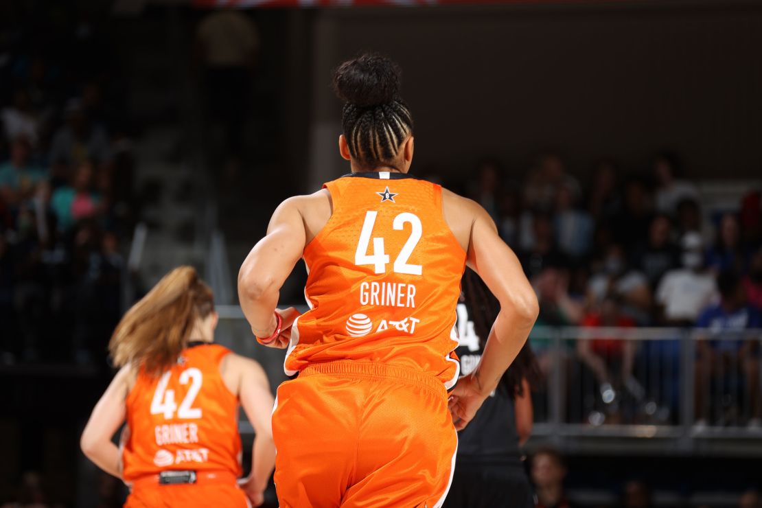 Players wore Griner jerseys during the second half.