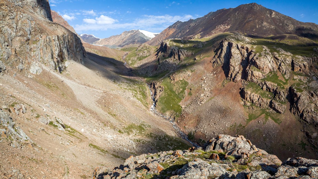 View from Djuku pass. Tien Shan mountains, Kyrgyzstan