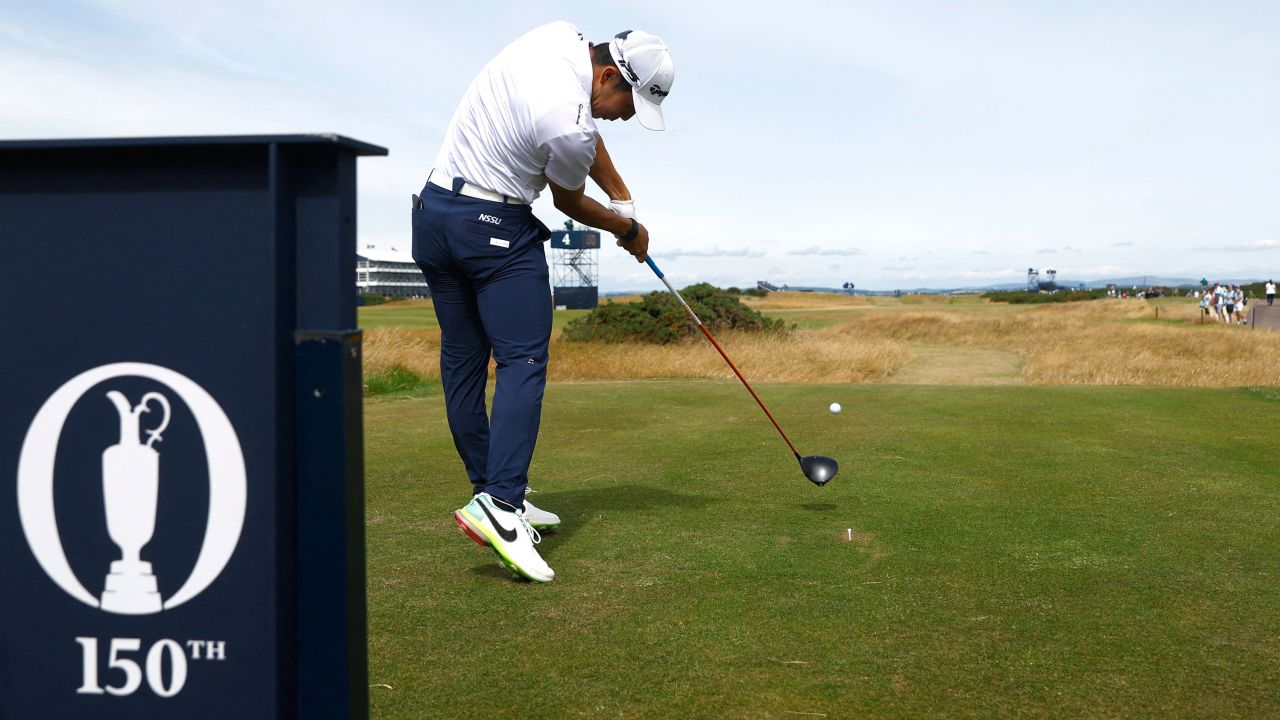 Japan's Keita Nakajima in action during a practice round ahead of the 150th Open at St. Andrews.