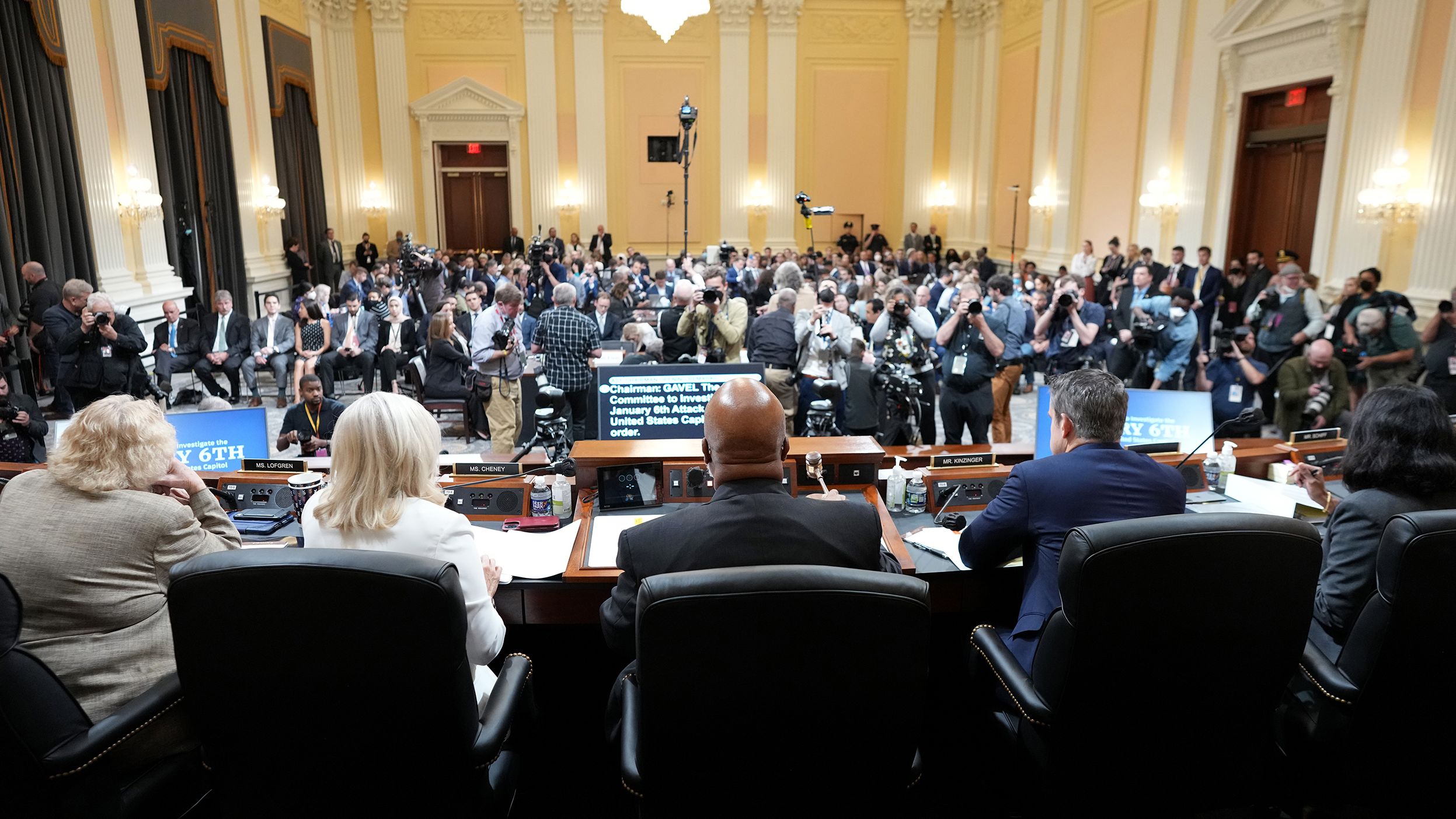 Members are seated for the fifth hearing held by the Select Committee to Investigate the January 6th Attack on the US Capitol on June 23, 2022.