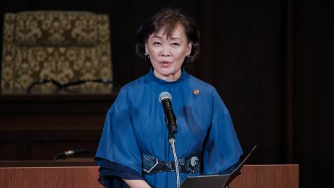 Akie Abe, the wife of the assassinated former Prime Minister Shinzo Abe, in Osaka, Japan, in 2019. 