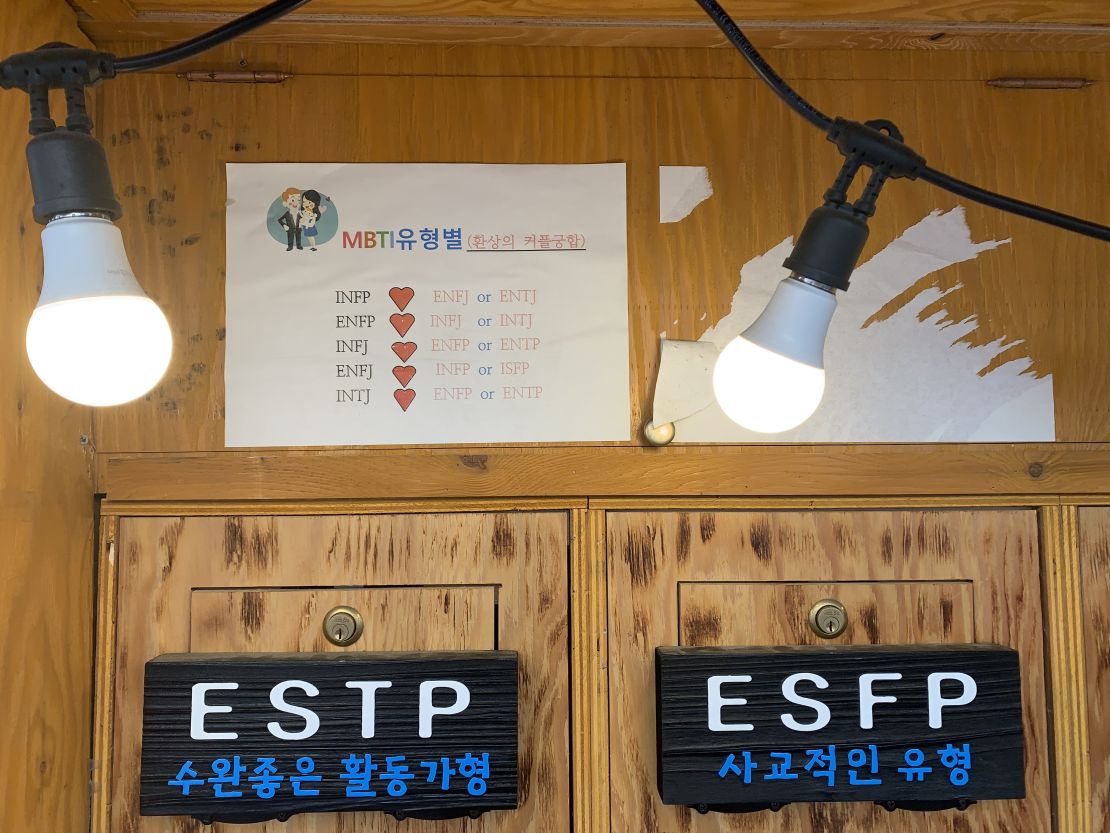 An MBTI fortune telling booth in Seoul on June 25.