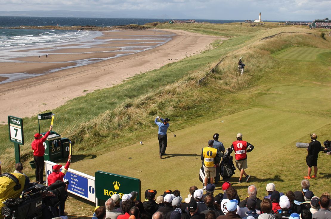Tom Watson on the 7th tee during the fourth day of the 2009 Open Championship at Turnberry Golf Club.