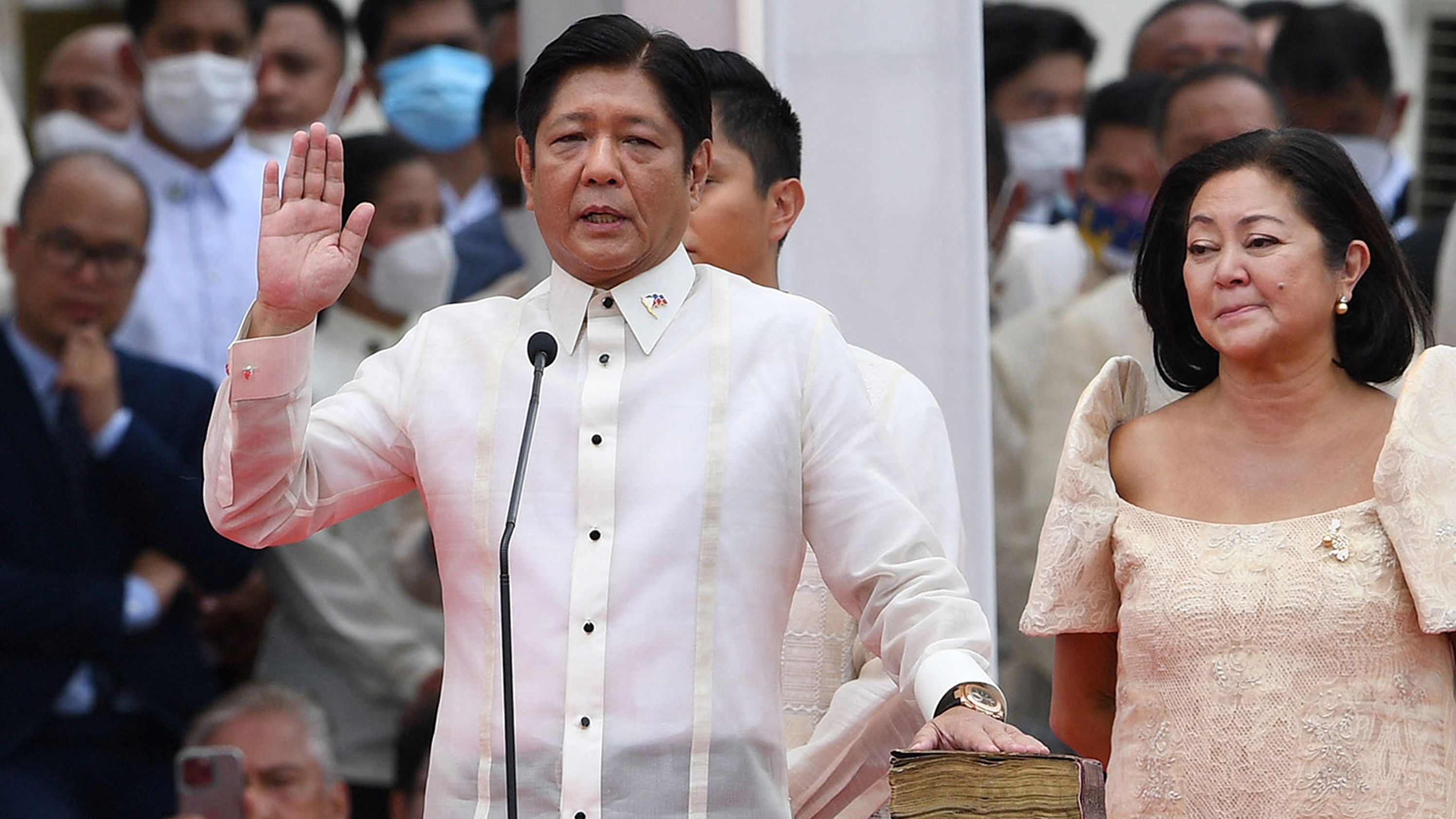 Ferdinand "Bongbong" Marcos Jr. takes the oath as the new President of the Philippines on June 30, 2022.
