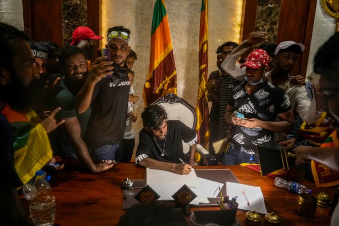 A man sits in a chair inside the prime minister's office on Wednesday.