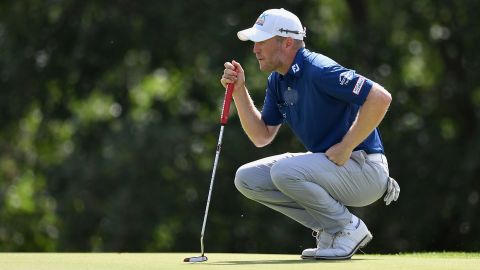 Ford lines up a putt on 14th green during the Italian Challenge Open in Viterbo, Italy, in July.