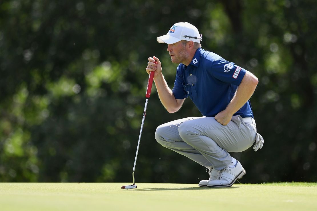 Ford lines up a putt on 14th green during the Italian Challenge Open in Viterbo, Italy, in July.