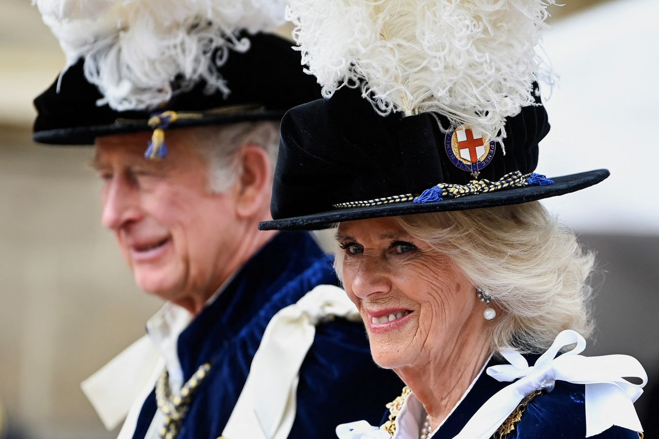 Charles and Camilla attend the Order of the Garter Service in Windsor, England, in June 2022.