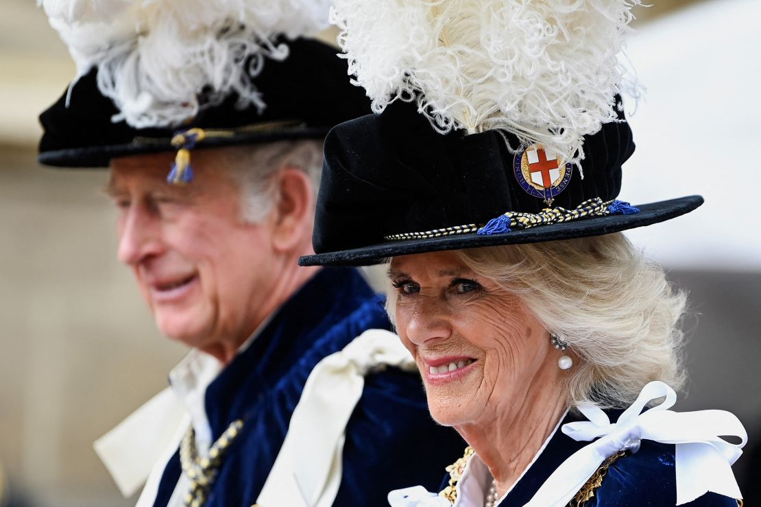 Charles and Camilla attend the Order of the Garter Service at St George's Chapel on June 13, 2022 in Windsor, England.