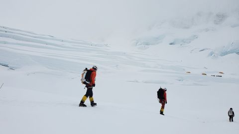 The expedition team trekking during the expedition.