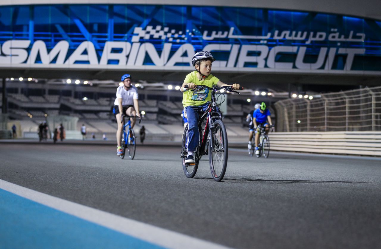<strong>F1 families: </strong>Though popular with hardcore race riders, the Yas Marina experience is open to all comers, young and old. 